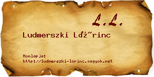 Ludmerszki Lőrinc névjegykártya